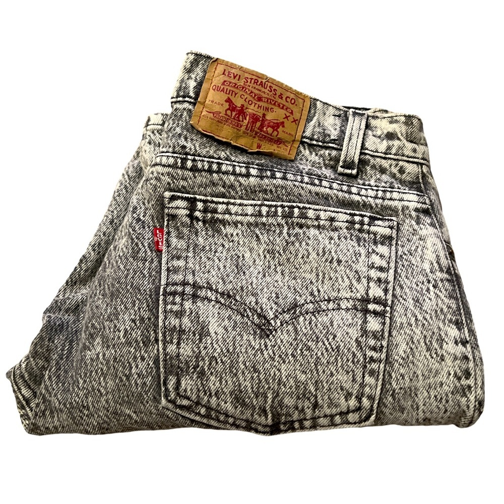 Levi's Black and White Acid Wash Straight Jeans